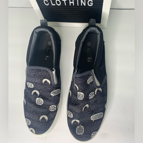 The Office Dwight Schrute Quote Slip-On Shoes Black & White Size 10.5 - Picture 4 of 8